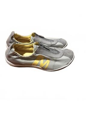 Merrell Lorelei J57452 Zip-front Walking Shoes Grey Yellow Sneaker - | Size 7.5